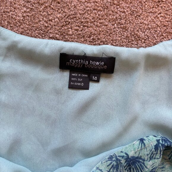 Beachy blue vintage silk skirt - Picture 3 of 9